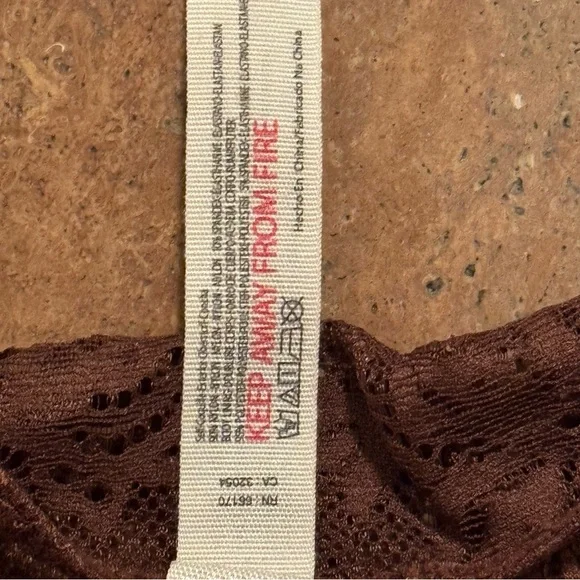 Free People Intimately Last Dance Brown Lavender Lace Halter Bralette Womens XL - Picture 11 of 13